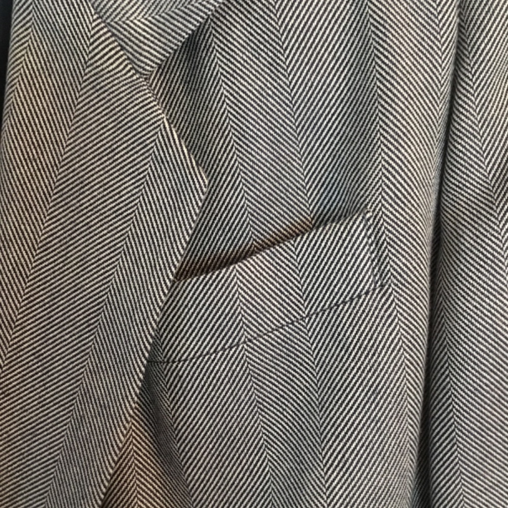 Worthington Petite Notched Collar Single Button Tweed Blazer Navy Blue Size 6 - Picture 3 of 5